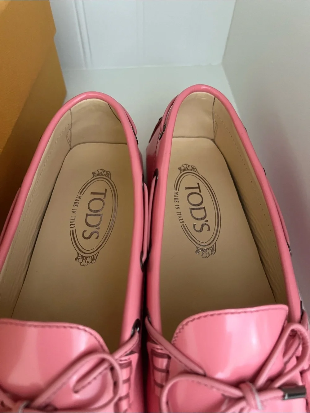 Tod's Pink Leather Gommino Driving Shoes w/ box and shoe bag- Like new!